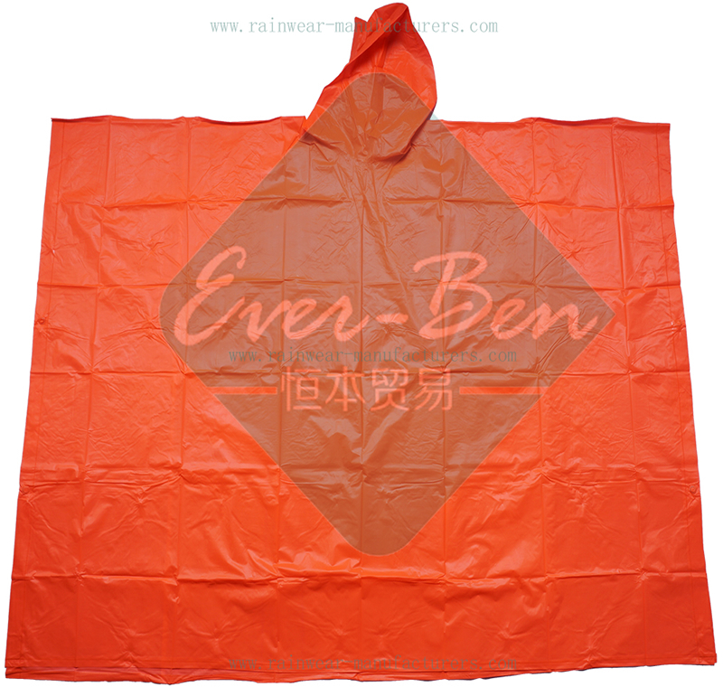 Orange red womens rain poncho supplier